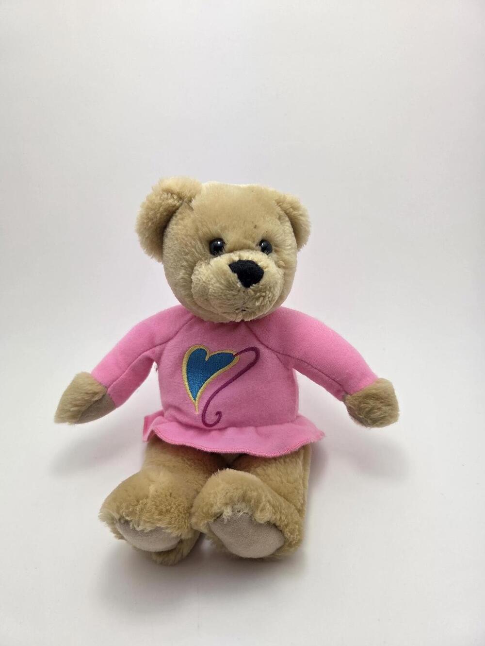 Hallmark Cards Teddy Bear Pink Shirt Heart Stuffed Animal (9 inch)